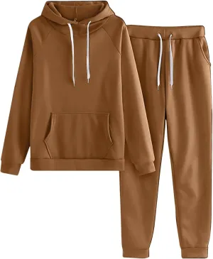 Sweatsuits Women 2 Piece Outfit,Oversized Hoodies Tops Baggy Sweatpants with Pockets Y2K Fall Winter Tracksuit Sets