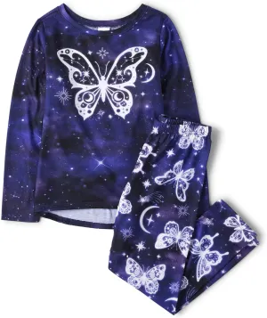 The Children's Place Girls' Single Long Sleeve Top and Pants 2 Piece Pajamas Sets