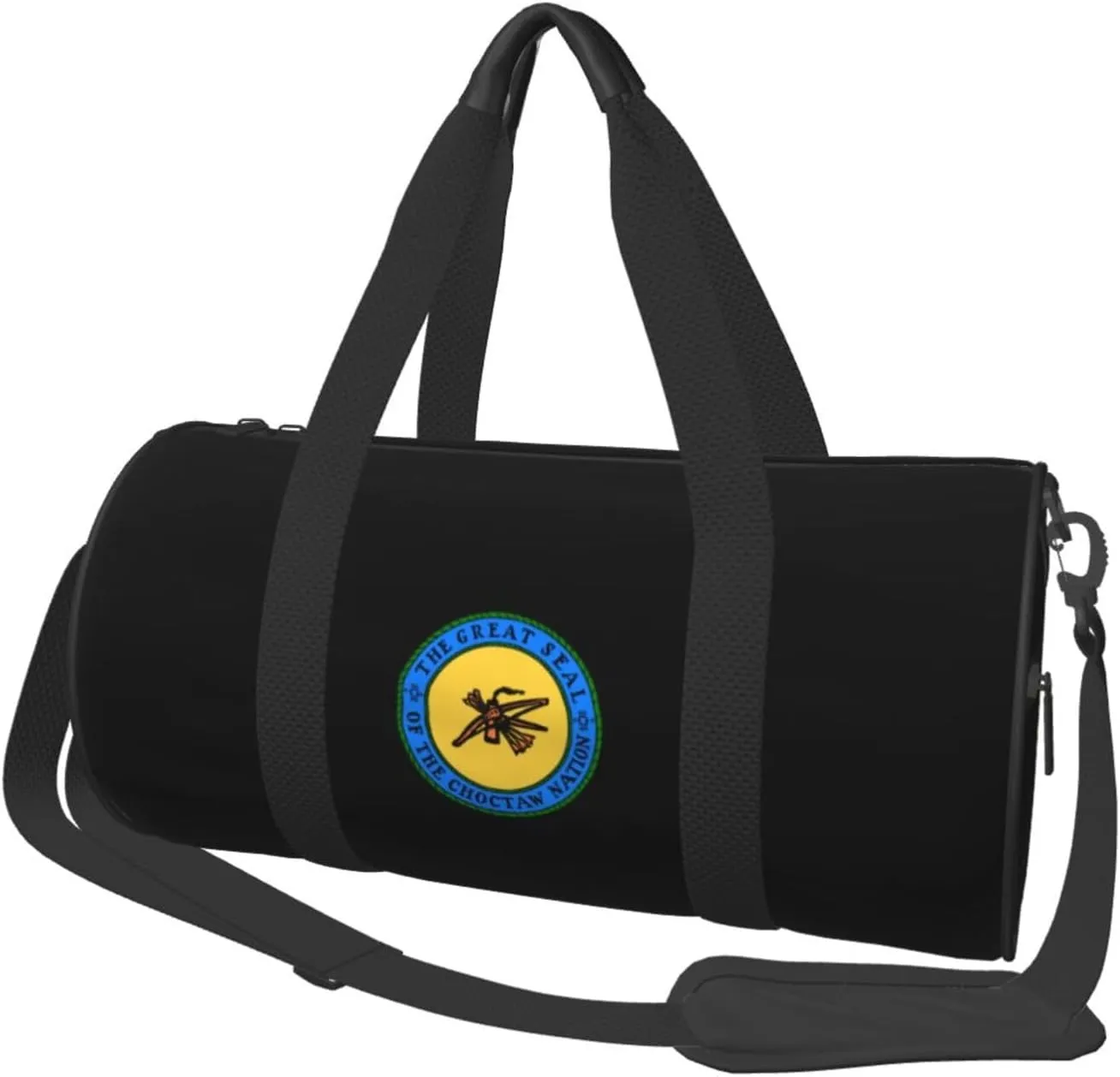 The Great Seal of The Choctaw Nation Convertible Garment Bag with Shoulder Strap, Carry on Garment Duffel Bag for Men Women - Rolling Foldable for Travel Luggage Bags (Black)