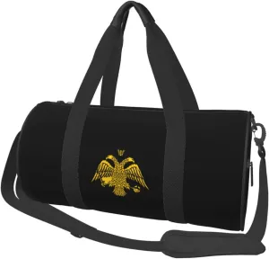 The Greek Orthodox Church Flag Convertible Garment Bag with Shoulder Strap, Carry on Garment Duffel Bag for Men Women - Rolling Foldable for Travel Luggage Bags (Black)
