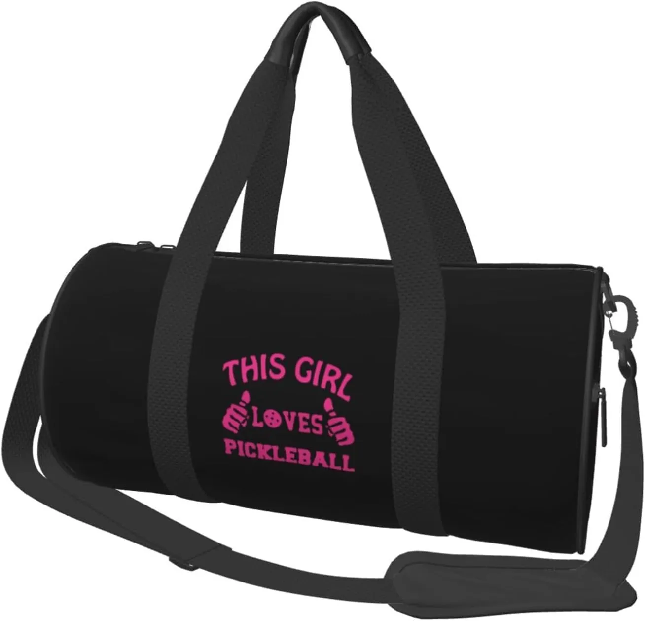 This Girl Loves Pickleball Convertible Garment Bag with Shoulder Strap, Carry on Garment Duffel Bag for Men Women - Rolling Foldable for Travel Luggage Bags (Black)