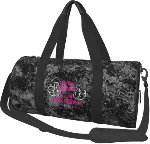 This Girl Loves Pickleball Convertible Garment Bag with Shoulder Strap, Carry on Garment Duffel Bag for Men Women - Rolling Foldable for Travel Luggage Bags (Black)
