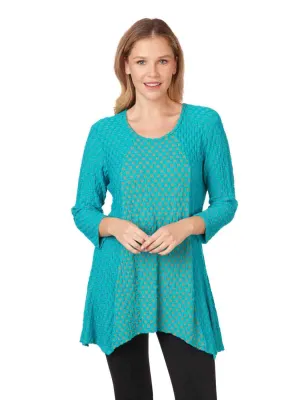 Tianello "Lemore" Knit Jersey Jacquard "Aston" Tunic-Acapulco Size L,XL