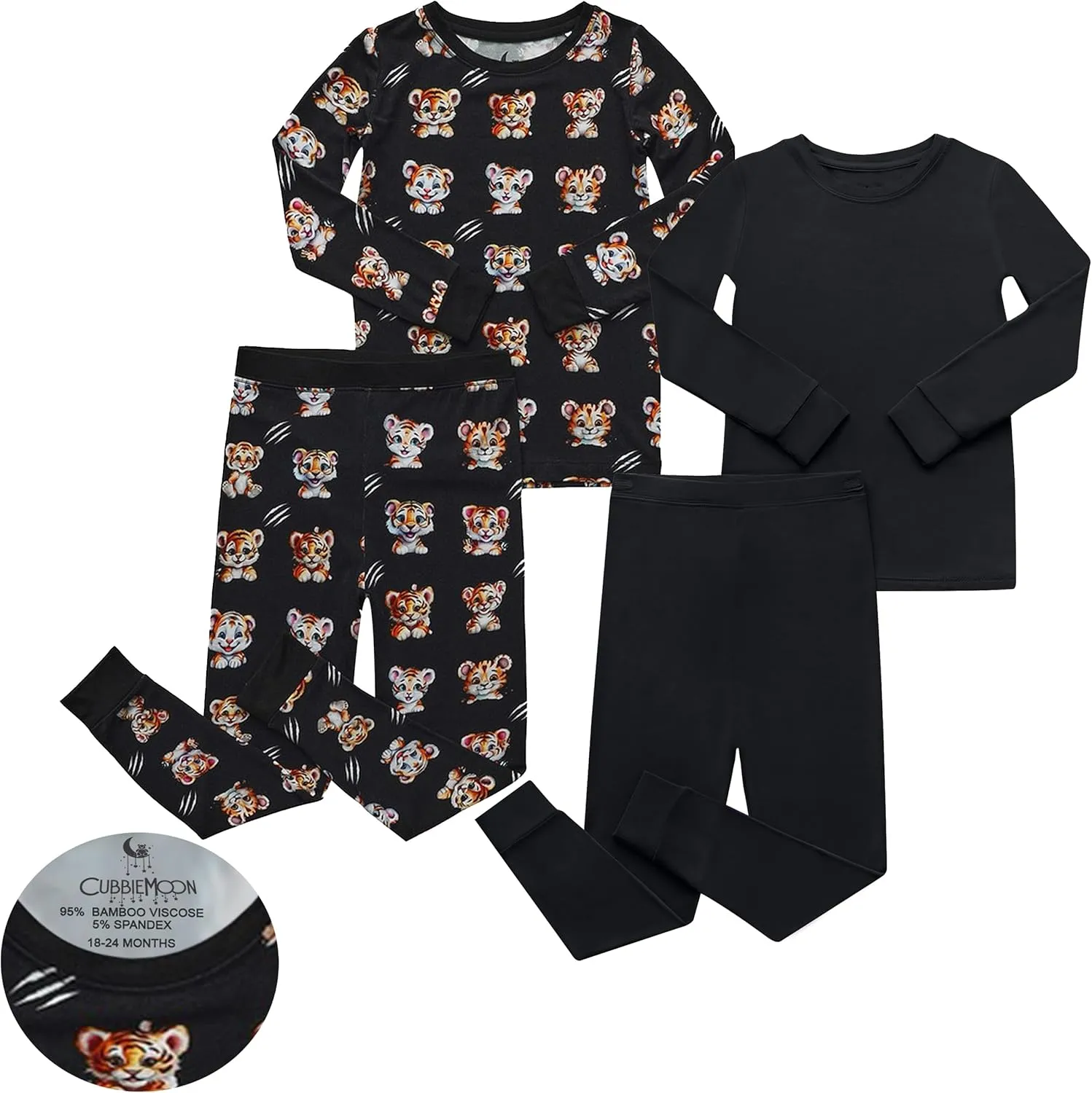 Toddler Pajamas Set 2 Piece Soft Bamboo Viscose Girls and Boys Pajamas for Kids Perfect for Sleep and Play Pack of 2