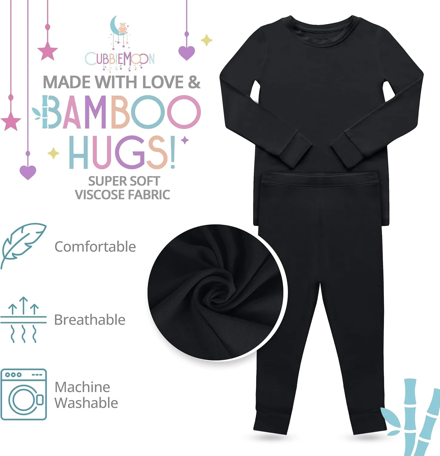 Toddler Pajamas Set 2 Piece Soft Bamboo Viscose Girls and Boys Pajamas for Kids Perfect for Sleep and Play Pack of 2