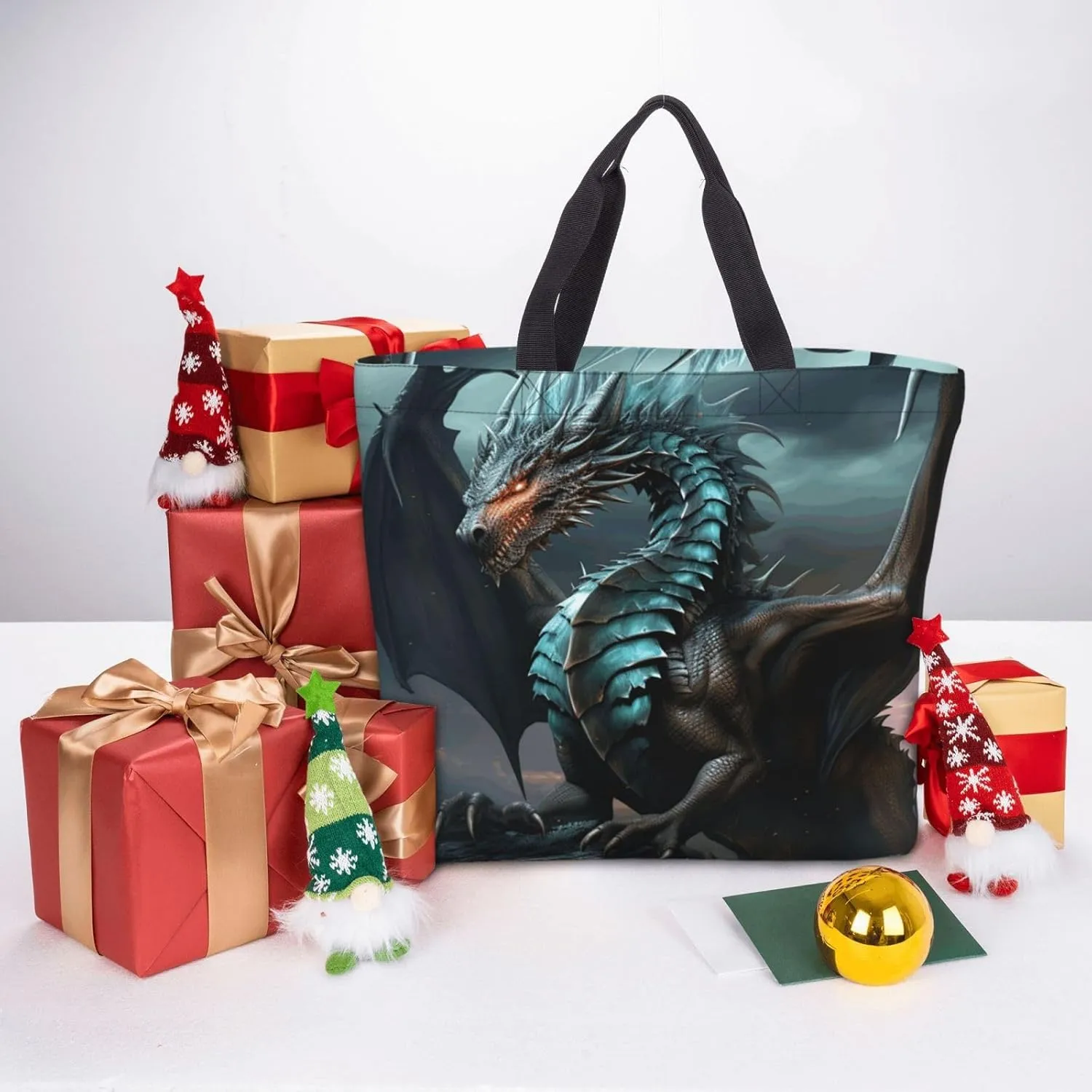 Tote Bag for Women Reusable Grocery Bags Cute Animal Fox Flower Tote Bag with Inner Pocket Travel Tote for Shopping