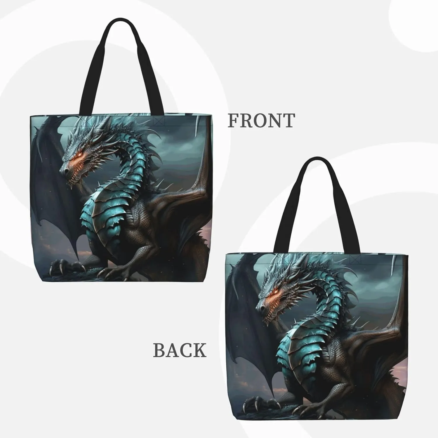 Tote Bag for Women Reusable Grocery Bags Cute Animal Fox Flower Tote Bag with Inner Pocket Travel Tote for Shopping