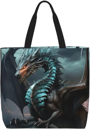 Tote Bag for Women Reusable Grocery Bags Cute Animal Fox Flower Tote Bag with Inner Pocket Travel Tote for Shopping