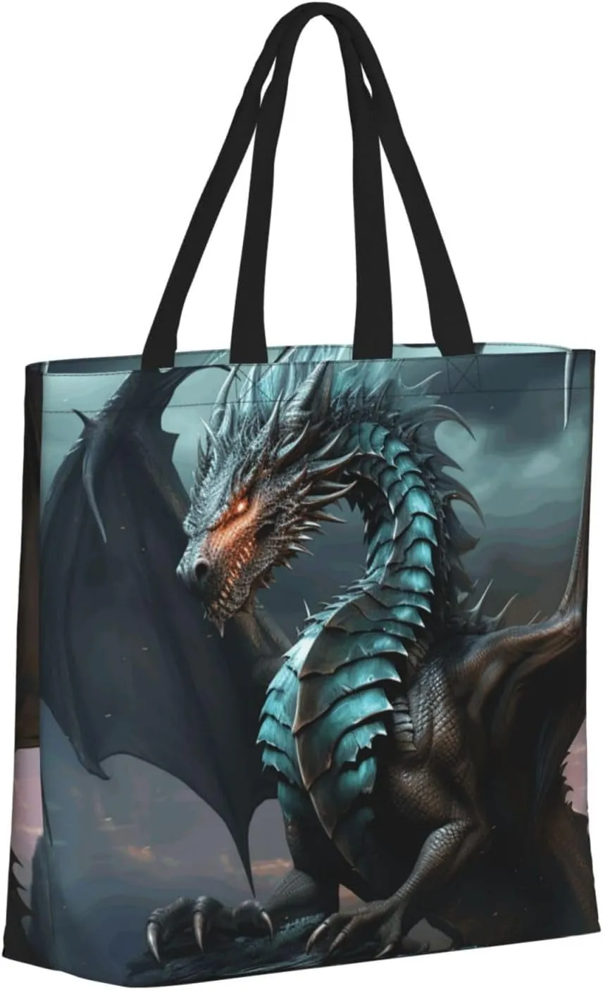 Tote Bag for Women Reusable Grocery Bags Cute Animal Fox Flower Tote Bag with Inner Pocket Travel Tote for Shopping