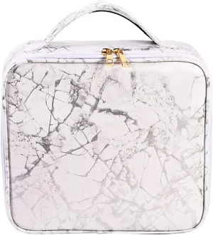 Travel Makeup Train Case Make Up Cosmetic Organizer Bag Makeup Tool Storage with Adjustable Compartments for Women Makeup Brush Toiletry Jewelry Digital Accessories