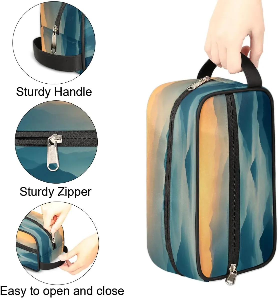 Travel Toiletry Bag for Women Men Foggy Mountains Hanging Cosmetic Bag Waterproof Makeup Bag for Shaving Makeup Toothbrush & Travel Essentials