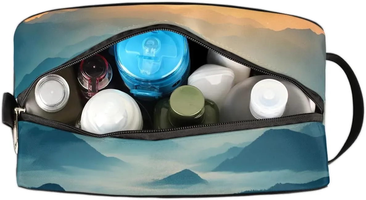 Travel Toiletry Bag for Women Men Foggy Mountains Hanging Cosmetic Bag Waterproof Makeup Bag for Shaving Makeup Toothbrush & Travel Essentials