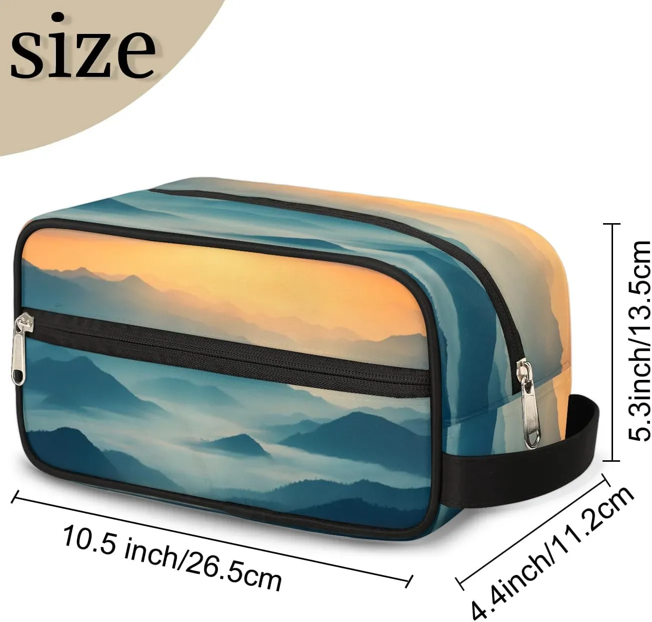Travel Toiletry Bag for Women Men Foggy Mountains Hanging Cosmetic Bag Waterproof Makeup Bag for Shaving Makeup Toothbrush & Travel Essentials