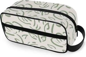 Travel Toiletry Bag Makeup Bag Sage Art Outline Packing Organizers with Hanging Hook Portable Water Resistant Small Travel Bag for Toiletries, Jewelry, Travel Essentials
