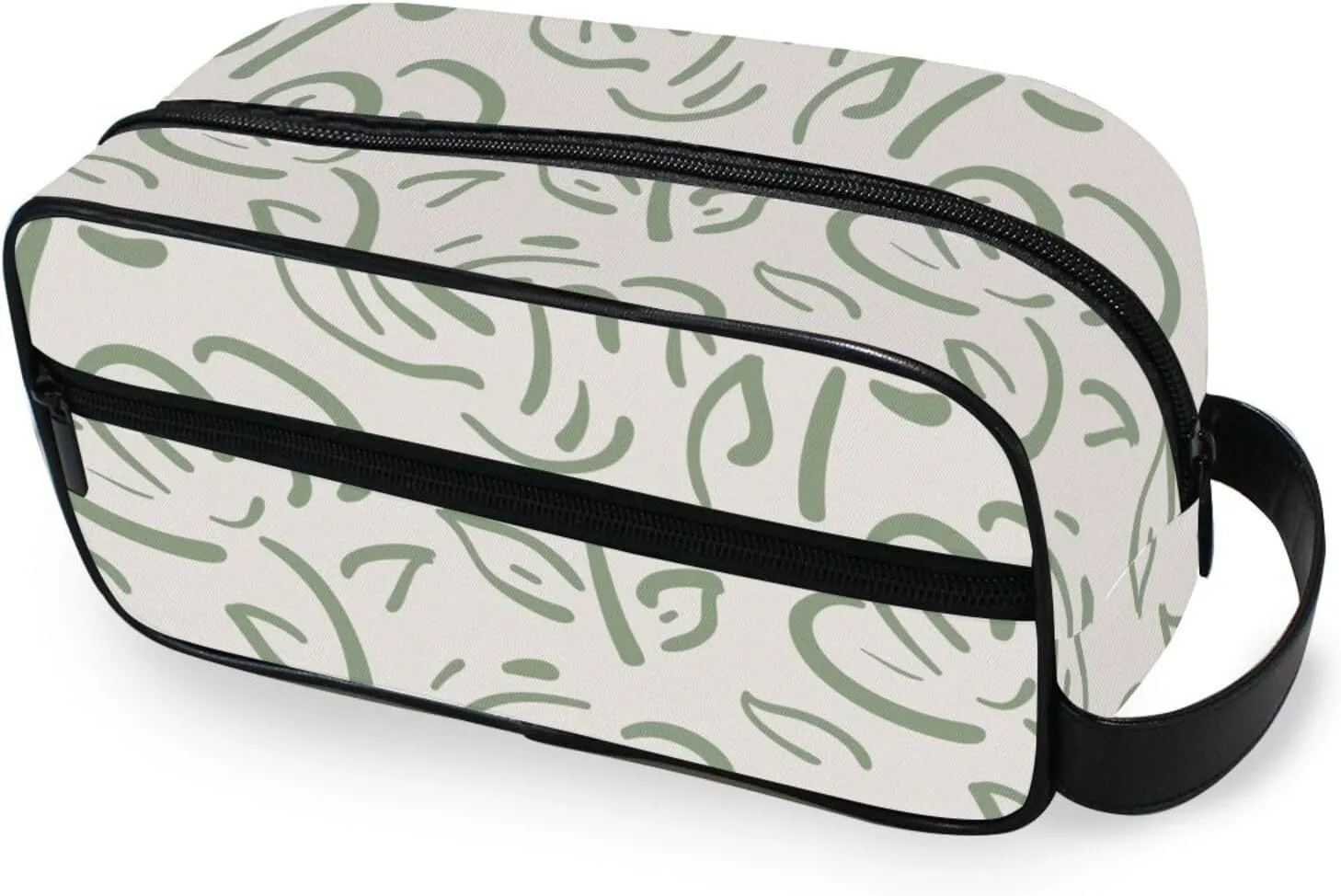 Travel Toiletry Bag Makeup Bag Sage Art Outline Packing Organizers with Hanging Hook Portable Water Resistant Small Travel Bag for Toiletries, Jewelry, Travel Essentials