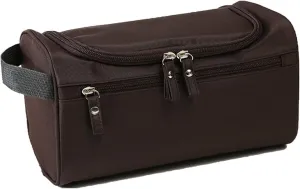 Travel Toiletry Bag with Strap,Hanging Makeup Case Organizer Cosmetic Pouch Holder Storage Bathroom Shower Wash Bag with Handle for Brushes Toiletry Jewelry Storage(Coffee Color)