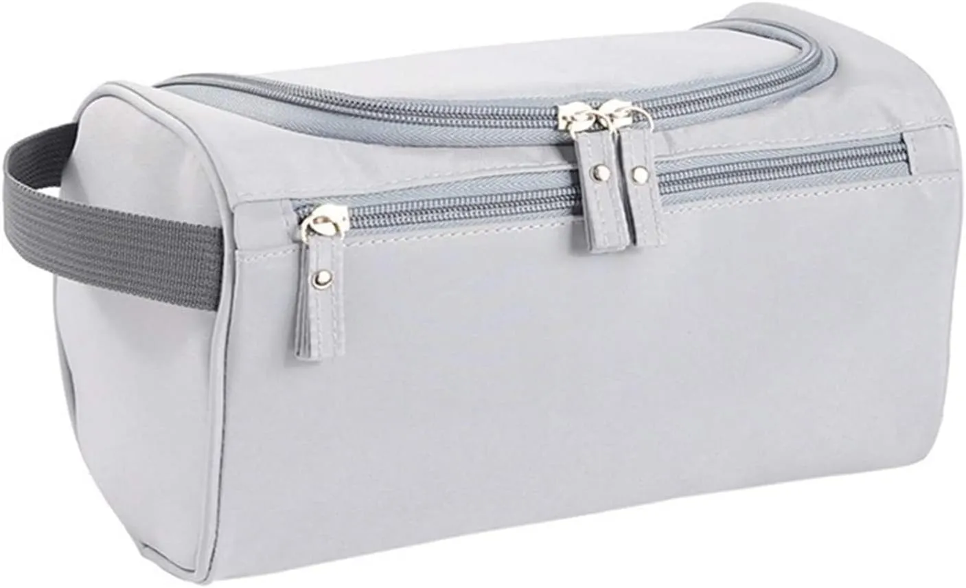 Travel Toiletry Bag with Strap,Hanging Makeup Case Organizer Cosmetic Pouch Holder Storage Bathroom Shower Wash Bag with Handle for Brushes Toiletry Jewelry Storage(Gray)