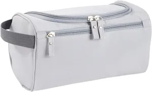Travel Toiletry Bag with Strap,Hanging Makeup Case Organizer Cosmetic Pouch Holder Storage Bathroom Shower Wash Bag with Handle for Brushes Toiletry Jewelry Storage(Gray)