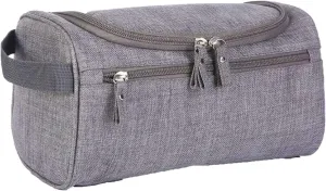 Travel Toiletry Bag with Strap,Hanging Makeup Case Organizer Cosmetic Pouch Holder Storage Bathroom Shower Wash Bag with Handle for Brushes Toiletry Jewelry Storage(Matte Gray)