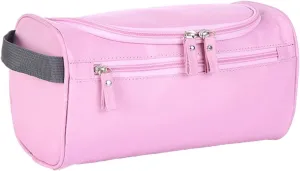 Travel Toiletry Bag with Strap,Hanging Makeup Case Organizer Cosmetic Pouch Holder Storage Bathroom Shower Wash Bag with Handle for Brushes Toiletry Jewelry Storage(Pink)