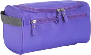Travel Toiletry Bag with Strap,Hanging Makeup Case Organizer Cosmetic Pouch Holder Storage Bathroom Shower Wash Bag with Handle for Brushes Toiletry Jewelry Storage(Purple)