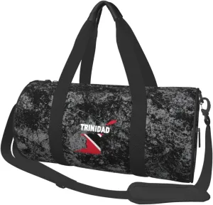 Trinidad Flag Map Convertible Garment Bag with Shoulder Strap, Carry on Garment Duffel Bag for Men Women - Rolling Foldable for Travel Luggage Bags (Black)