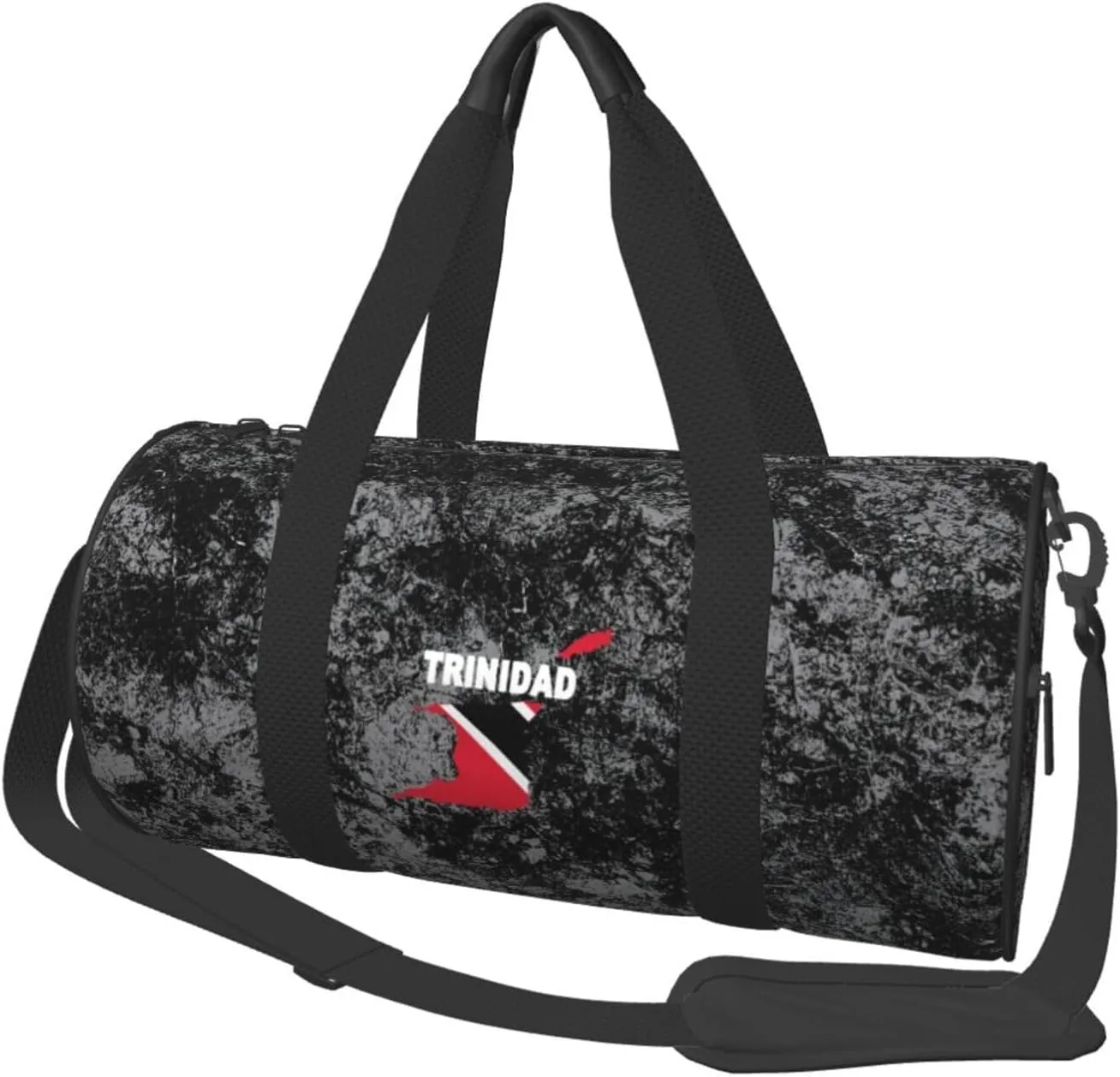 Trinidad Flag Map Convertible Garment Bag with Shoulder Strap, Carry on Garment Duffel Bag for Men Women - Rolling Foldable for Travel Luggage Bags (Black)