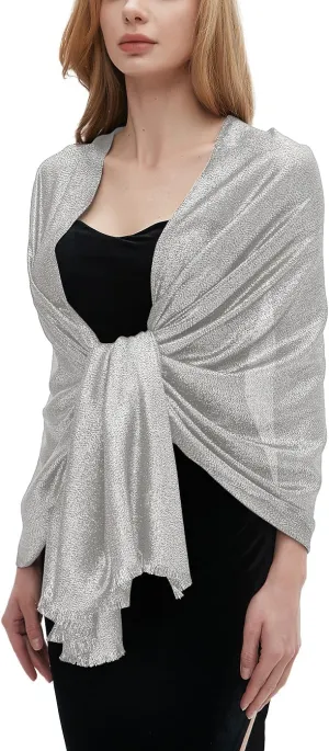 Umjetnost Womens Sparkling Metallic Shawls and Wraps for Evening Dresses Wedding Party
