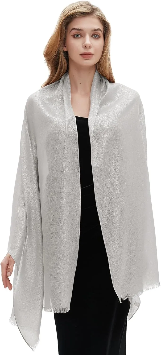 Umjetnost Womens Sparkling Metallic Shawls and Wraps for Evening Dresses Wedding Party