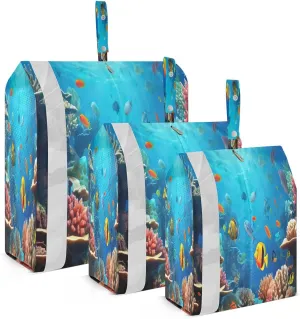 Underwater Fishes Compression Packing Cubes Suitcase Organizer Bags Set for Travel Cubes for Women Men Travel Luggage