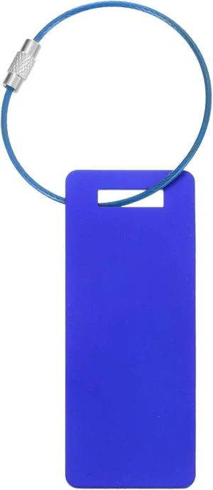 uxcell Travel Luggage Tags for Suitcases,1Pcs 3" x 1.2" Aluminum Metal Luggage Tags with Strap, Personalized Bag Tags for Travel Luggage Baggage Identifier (Blue)