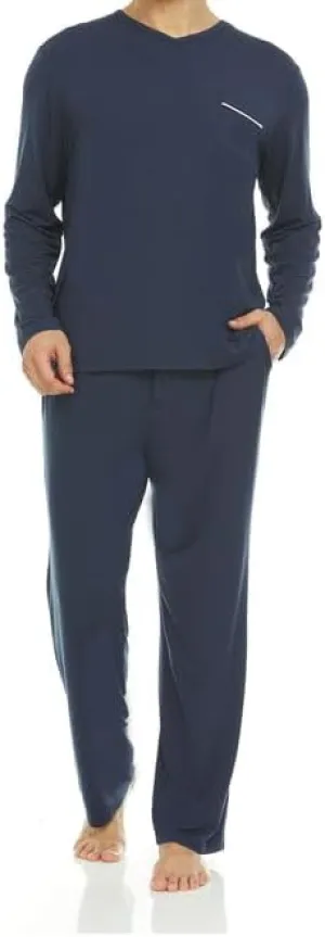 V-Neck Pullover Pajamas for Men - Ultra Soft Micromodal Pajamas men Comfy Sleepware - Luxury Cooling mens pajamas set