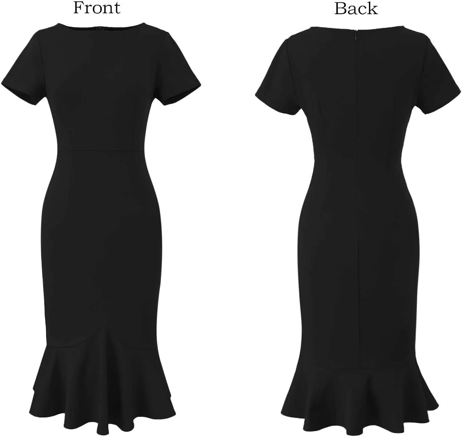 VFSHOW Womens Elegant Vintage Cocktail Party Mermaid Bodycon Midi Mid-Calf Dress