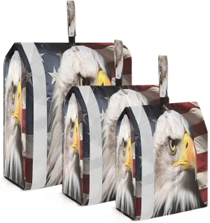 Vintage Usa Flag Hawk Compression Packing Cubes 3 Set Travel Packing Cubes for Suitcases Organizer Bags Set for Travel Accessories and Essentials