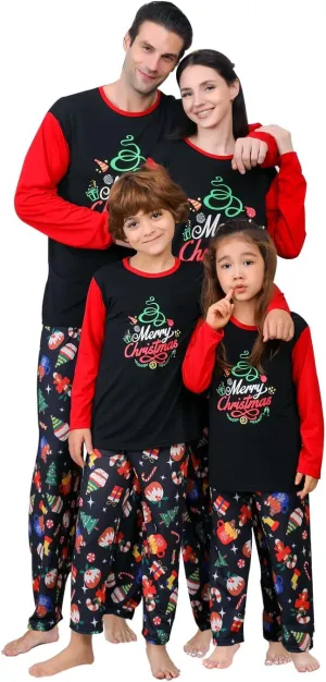 VNVNE Family Christmas Pjs Matching Sets for Women/Men/Couples/Adults, Holiday Xmas Reindeer Elf Plaid Pajamas Sleepwear
