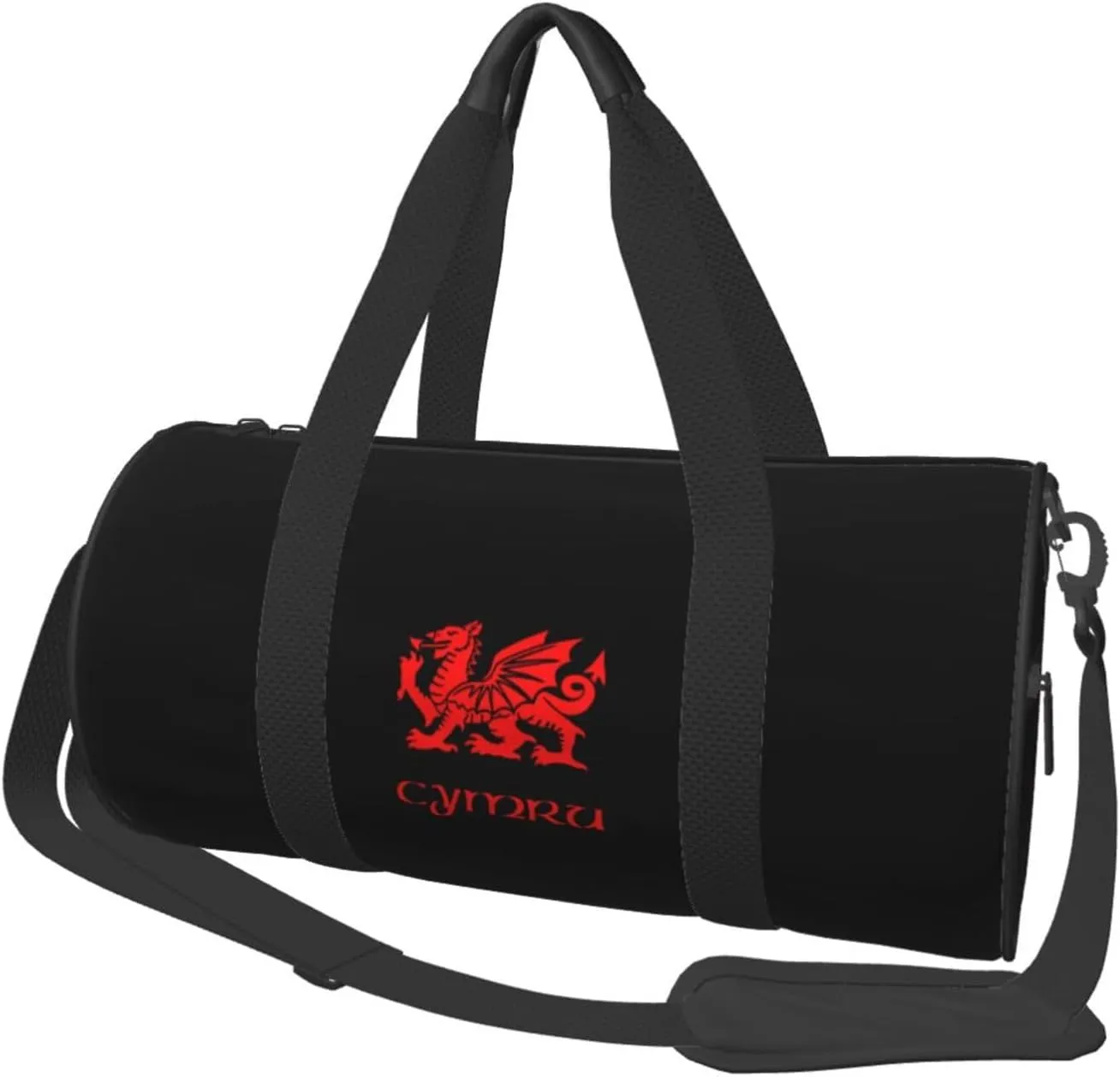 Wales Welsh Dragon Yard Flag Convertible Garment Bag with Shoulder Strap, Carry on Garment Duffel Bag for Men Women - Rolling Foldable for Travel Luggage Bags (Black)