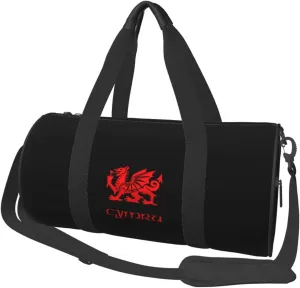 Wales Welsh Dragon Yard Flag Convertible Garment Bag with Shoulder Strap, Carry on Garment Duffel Bag for Men Women - Rolling Foldable for Travel Luggage Bags (Black)