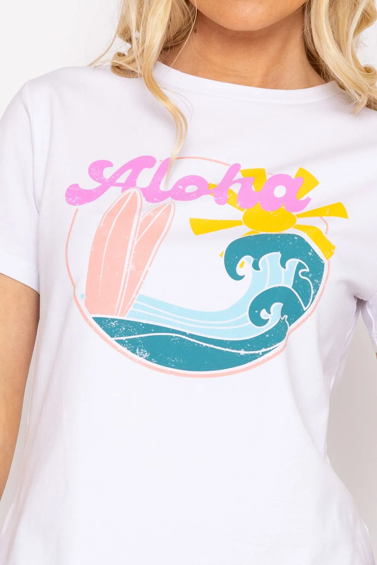 White Aloha Cotton T-Shirt