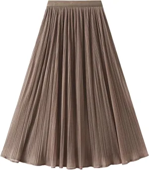 White Skirt Womens Cotton Linen Skirts Spring Summer A Line Pleated Maxi Midi Skirt For Women 2024
