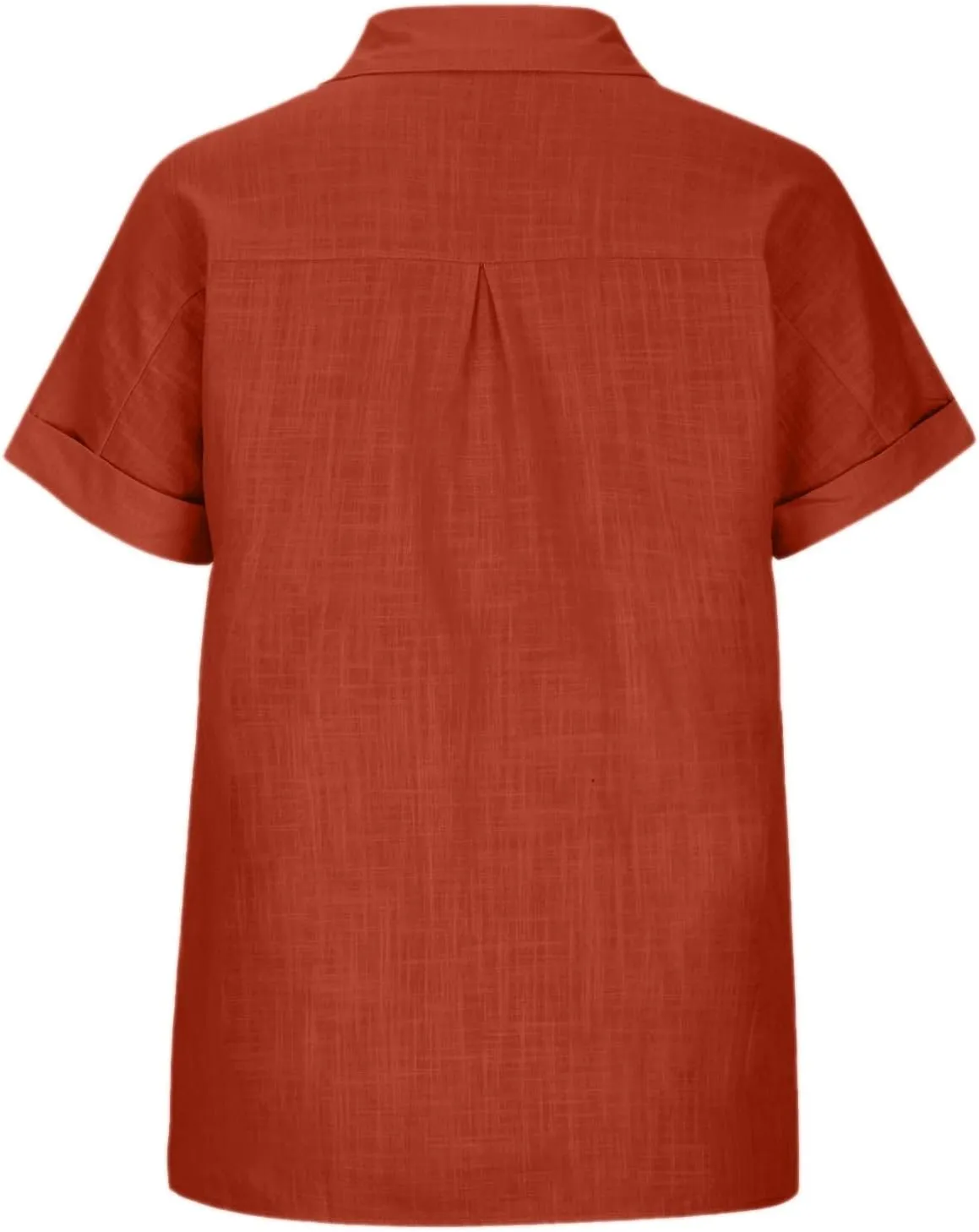 Wkishenl Womens Button Down Shirts Plus Size Cotton Linen Tops Loose Casual V Neck Blouse Summer Trendy T-Shirts with Pockets