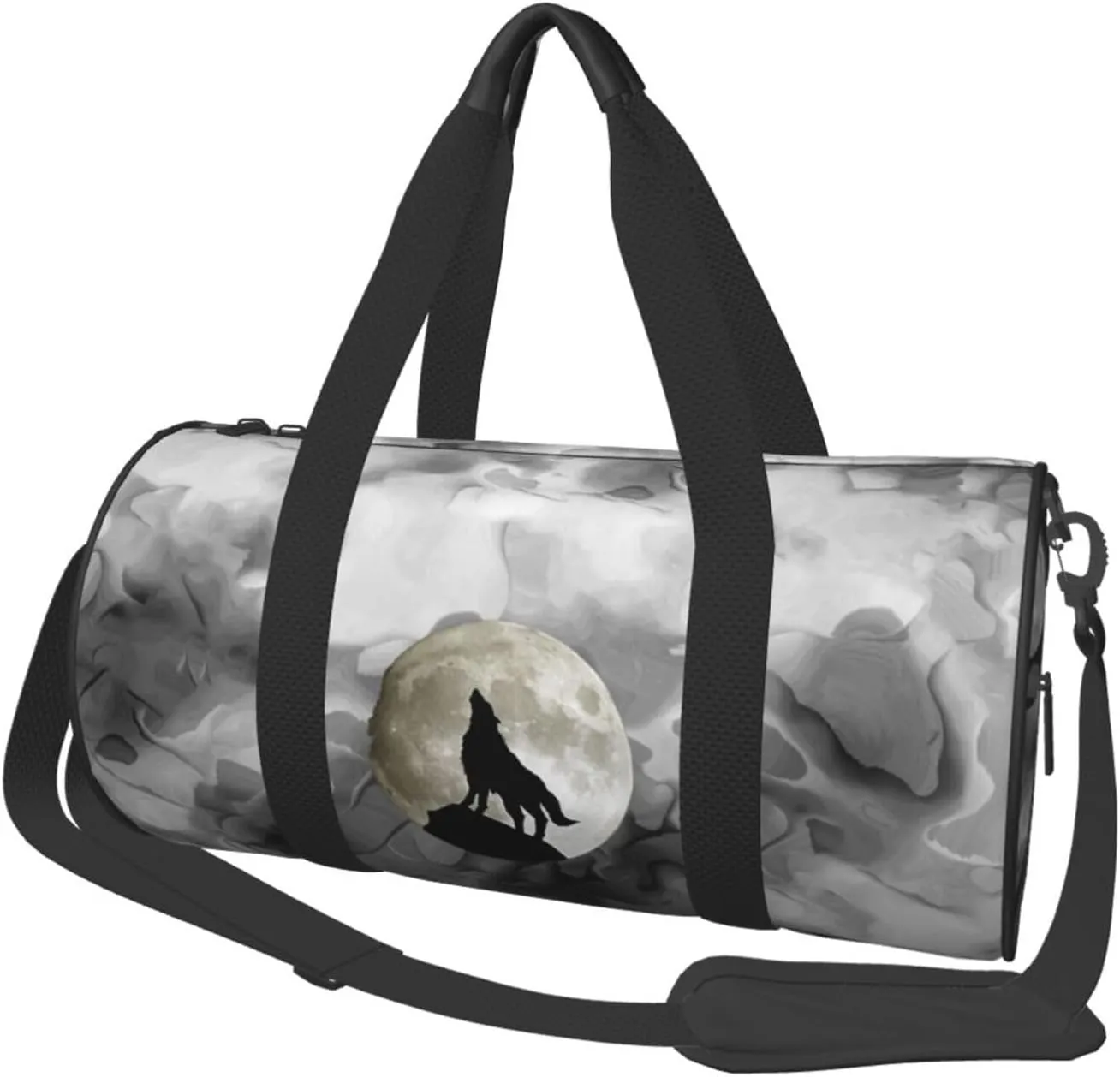 Wolf Howling at The Moon Convertible Garment Bag with Shoulder Strap, Carry on Garment Duffel Bag for Men Women - Rolling Foldable for Travel Luggage Bags (Black)
