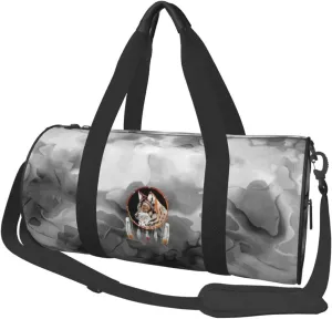 Wolf Native Indian Dream Catcher Convertible Garment Bag with Shoulder Strap, Carry on Garment Duffel Bag for Men Women - Rolling Foldable for Travel Luggage Bags (Black)