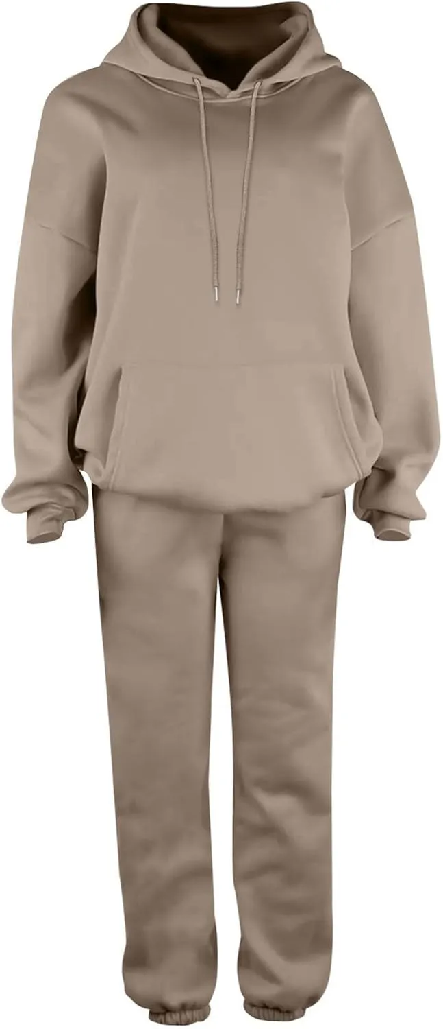 Women 2 Piece Outfits Sweatsuit Oversized Pullover Tops And Long Pants Tracksuit Sweatsuits With Sweatpants