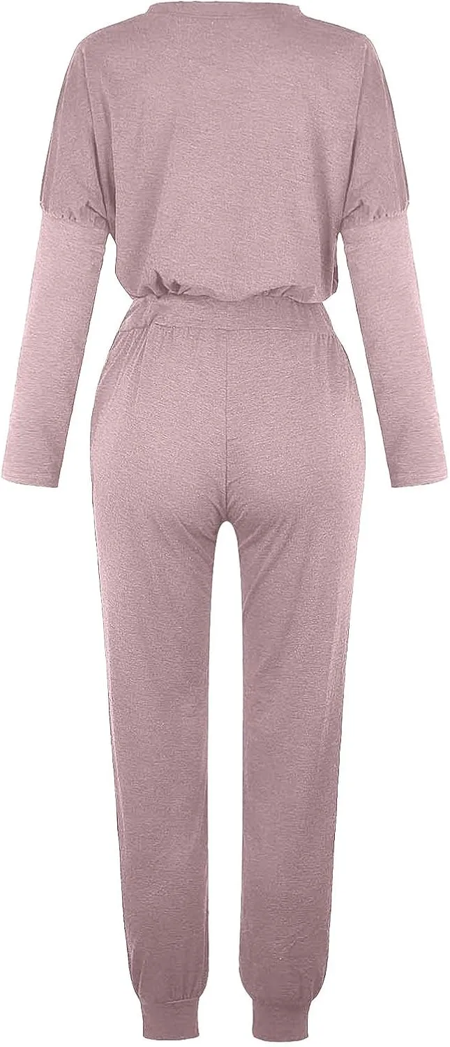 Women 2 Piece Outfits Sweatsuit Oversized Pullover Tops And Long Pants Tracksuit Sweatsuits With Sweatpants