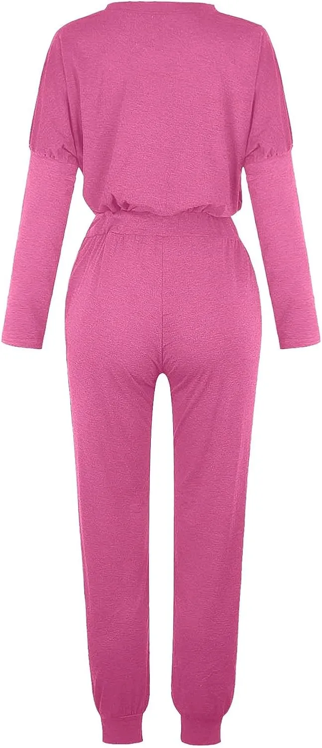 Women 2 Piece Outfits Sweatsuit Oversized Pullover Tops And Long Pants Tracksuit Sweatsuits With Sweatpants