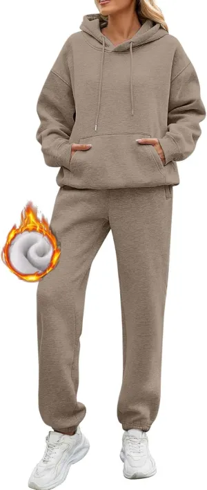 Women 2 Piece Outfits Sweatsuit Oversized Pullover Tops And Long Pants Tracksuit Sweatsuits With Sweatpants