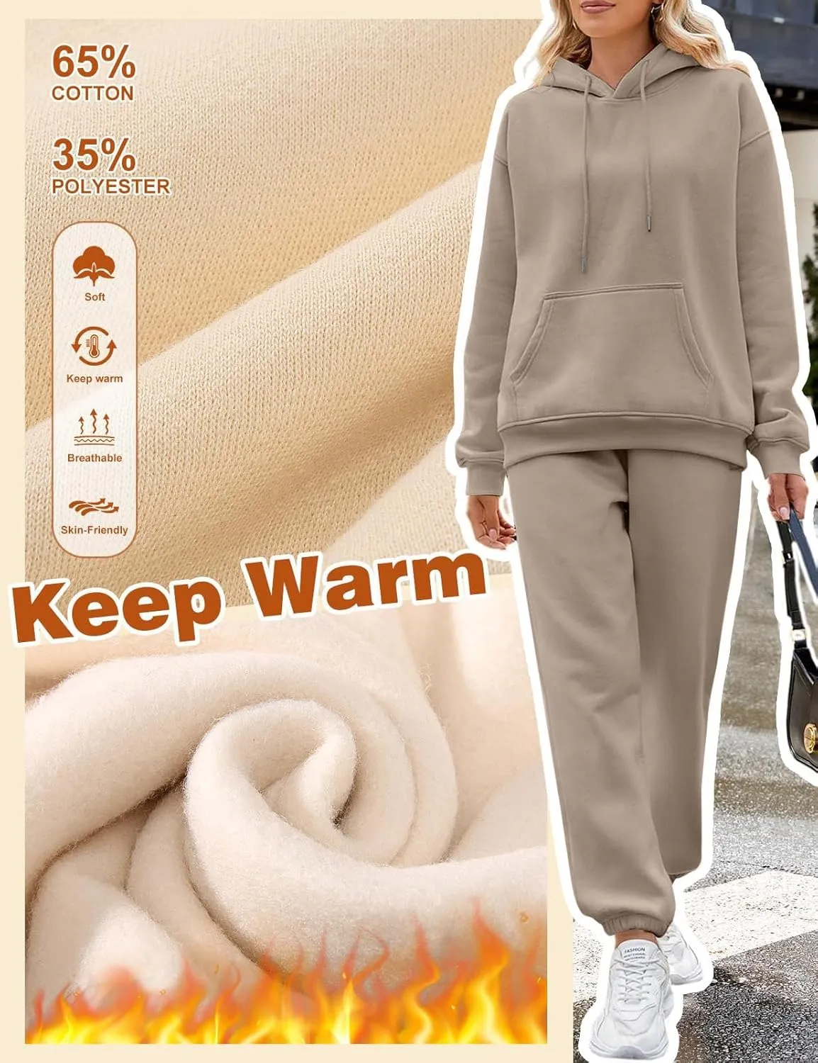Women 2 Piece Outfits Sweatsuit Oversized Pullover Tops And Long Pants Tracksuit Sweatsuits With Sweatpants