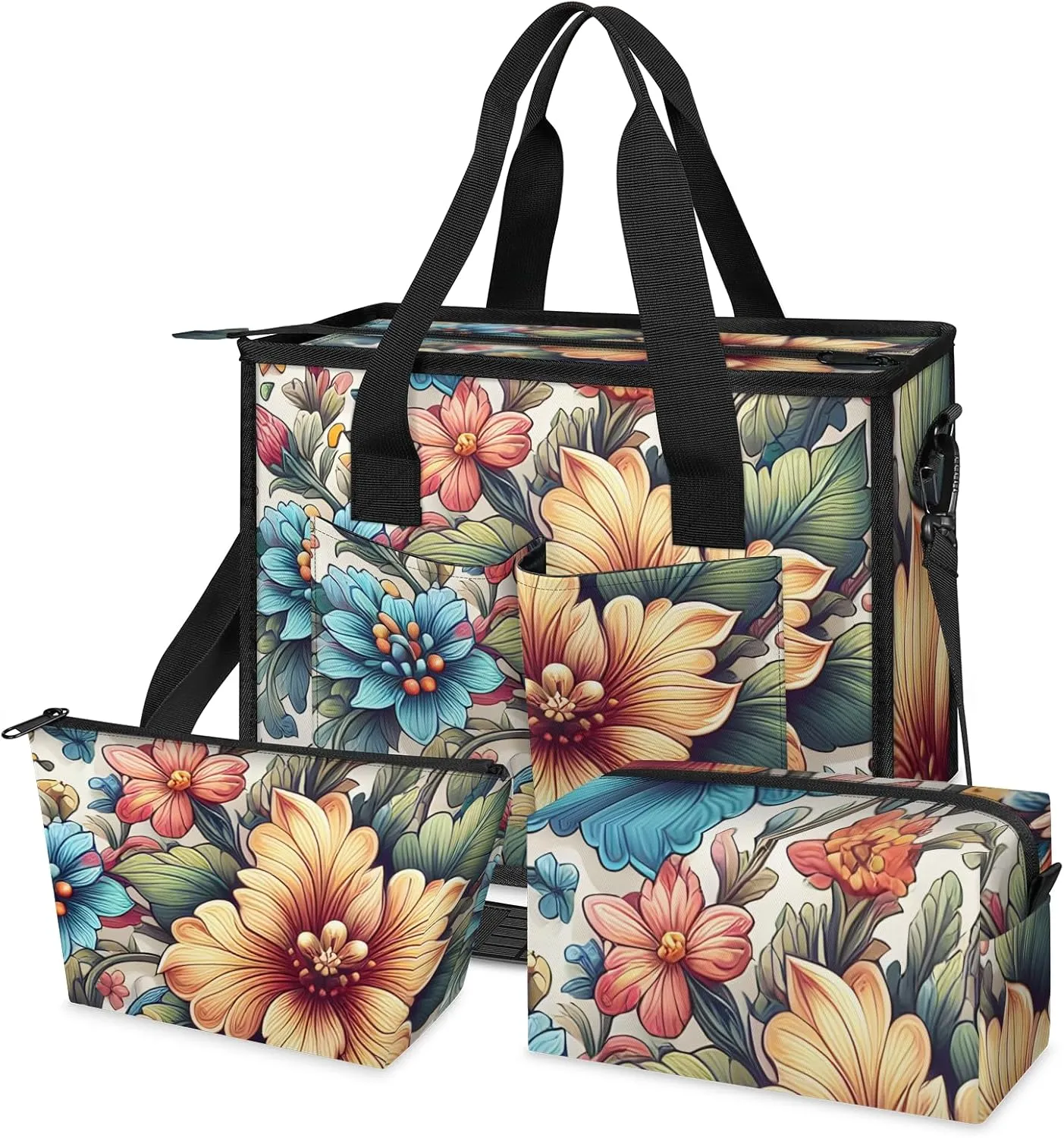 Women Fashion Tote Bag Wallet Shoulder Bags Set 3PCS Top Handle Satchel Purse Large Zippered Handbag Daily Use