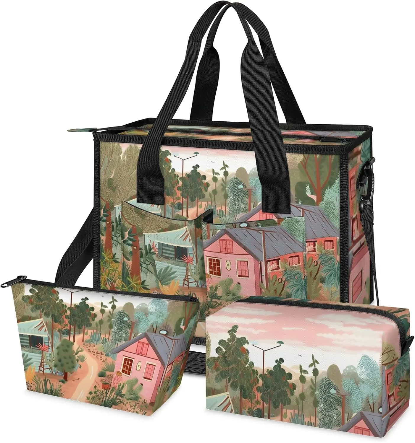 Women Fashion Tote Bag Wallet Shoulder Bags Set 3PCS Top Handle Satchel Purse Large Zippered Handbag Daily Use