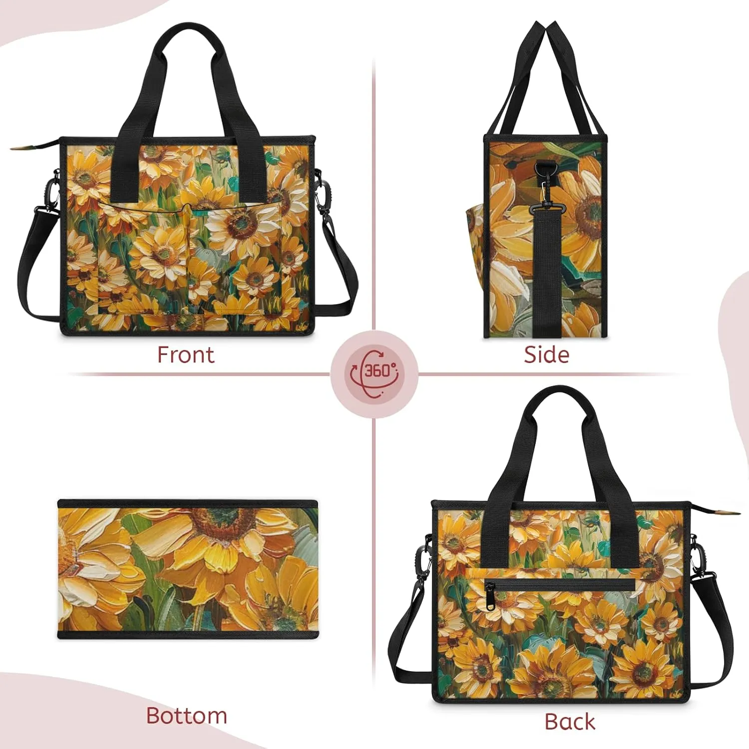 Women Fashion Tote Bag Wallet Shoulder Bags Set 3PCS Top Handle Satchel Purse Large Zippered Handbag Daily Use